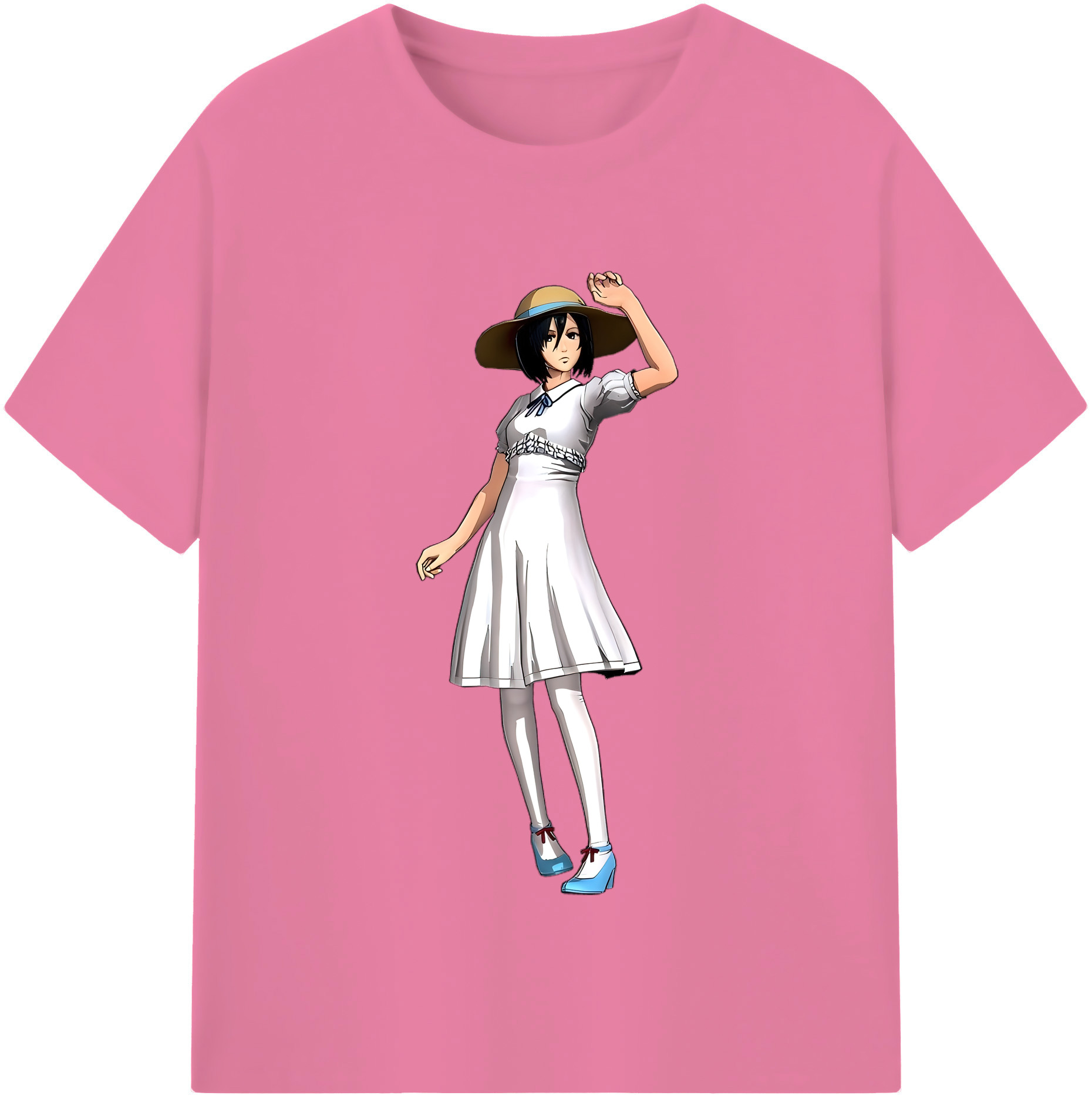 （画像用） 進撃の巨人 ミカサ·アッカーマン Attack on Titan Mikasa Ackerman 綿100％半袖Tシャツ（フロントプリント）